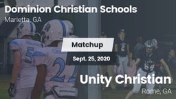 Matchup: Dominion Christian vs. Unity Christian  2020