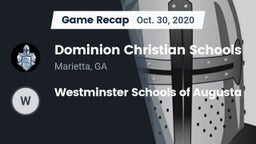 Recap: Dominion Christian Schools vs. Westminster Schools of Augusta 2020