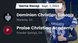 Recap: Dominion Christian Schools vs. Praise Christian Academy 2023