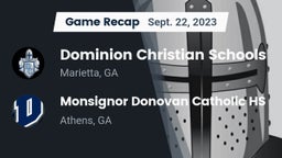 Recap: Dominion Christian Schools vs. Monsignor Donovan Catholic HS 2023