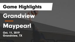 Grandview  vs Maypearl  Game Highlights - Oct. 11, 2019