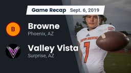 Recap: Browne  vs. Valley Vista  2019