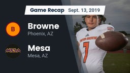 Recap: Browne  vs. Mesa  2019
