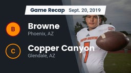 Recap: Browne  vs. Copper Canyon  2019