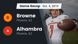 Recap: Browne  vs. Alhambra  2019