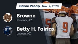 Recap: Browne  vs. Betty H. Fairfax 2023