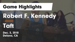 Robert F. Kennedy  vs Taft  Game Highlights - Dec. 3, 2018