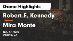 Robert F. Kennedy  vs Mira Monte  Game Highlights - Jan. 17, 2020