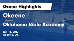 Okeene  vs Oklahoma Bible Academy Game Highlights - Jan 11, 2017