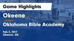 Okeene  vs Oklahoma Bible Academy Game Highlights - Feb 3, 2017