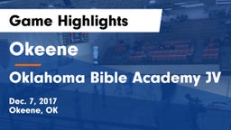 Okeene  vs Oklahoma Bible Academy JV Game Highlights - Dec. 7, 2017