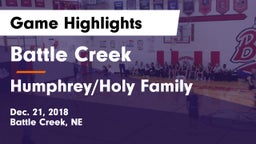 Battle Creek  vs Humphrey/Holy Family  Game Highlights - Dec. 21, 2018