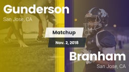 Matchup: Gunderson High vs. Branham  2018