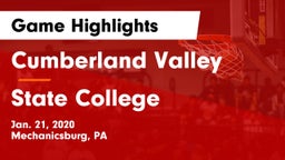 Cumberland Valley  vs State College  Game Highlights - Jan. 21, 2020