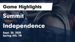 Summit  vs Independence Game Highlights - Sept. 30, 2020