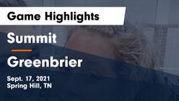 Summit  vs Greenbrier  Game Highlights - Sept. 17, 2021