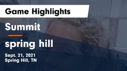 Summit  vs spring hill Game Highlights - Sept. 21, 2021