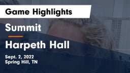 Summit  vs Harpeth Hall  Game Highlights - Sept. 2, 2022