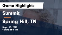 Summit  vs Spring Hill, TN Game Highlights - Sept. 13, 2022