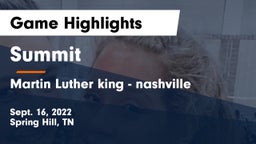 Summit  vs Martin Luther king - nashville Game Highlights - Sept. 16, 2022