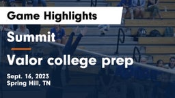 Summit  vs Valor college prep Game Highlights - Sept. 16, 2023