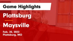 Plattsburg  vs Maysville  Game Highlights - Feb. 20, 2022