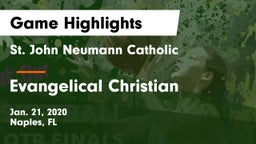 St. John Neumann Catholic  vs Evangelical Christian  Game Highlights - Jan. 21, 2020
