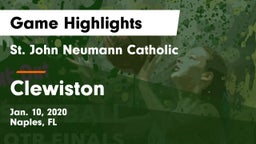 St. John Neumann Catholic  vs Clewiston Game Highlights - Jan. 10, 2020