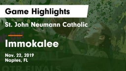 St. John Neumann Catholic  vs Immokalee Game Highlights - Nov. 22, 2019