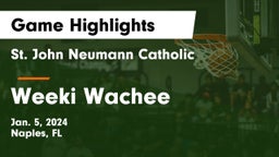St. John Neumann Catholic  vs Weeki Wachee  Game Highlights - Jan. 5, 2024