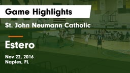 St. John Neumann Catholic  vs Estero  Game Highlights - Nov 22, 2016