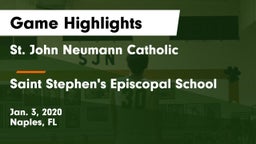 St. John Neumann Catholic  vs Saint Stephen's Episcopal School Game Highlights - Jan. 3, 2020