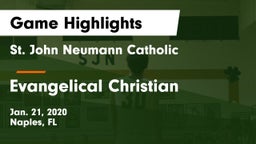 St. John Neumann Catholic  vs Evangelical Christian  Game Highlights - Jan. 21, 2020