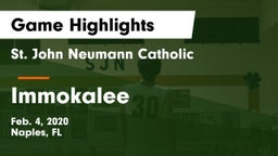 St. John Neumann Catholic  vs Immokalee  Game Highlights - Feb. 4, 2020