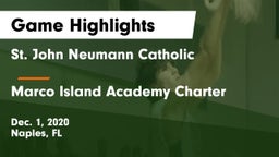 St. John Neumann Catholic  vs Marco Island Academy Charter  Game Highlights - Dec. 1, 2020