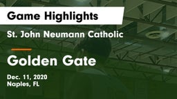 St. John Neumann Catholic  vs Golden Gate  Game Highlights - Dec. 11, 2020
