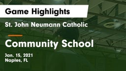 St. John Neumann Catholic  vs Community School Game Highlights - Jan. 15, 2021
