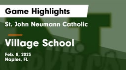 St. John Neumann Catholic  vs Village School Game Highlights - Feb. 8, 2023