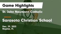 St. John Neumann Catholic  vs Sarasota Christian School Game Highlights - Dec. 29, 2023
