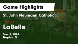 St. John Neumann Catholic  vs LaBelle  Game Highlights - Jan. 5, 2024