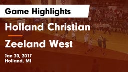 Holland Christian  vs Zeeland West  Game Highlights - Jan 20, 2017