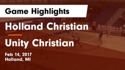 Holland Christian  vs Unity Christian  Game Highlights - Feb 14, 2017