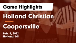 Holland Christian vs Coopersville  Game Highlights - Feb. 4, 2022