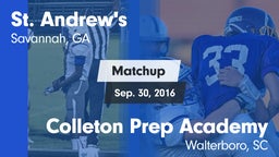 Matchup: St. Andrew's High vs. Colleton Prep Academy  2016