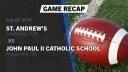 Recap: St. Andrew's  vs. John Paul II Catholic School 2016