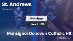 Matchup: St. Andrew's High vs. Monsignor Donovan Catholic HS 2018