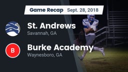 Recap: St. Andrews  vs. Burke Academy  2018