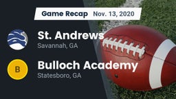 Recap: St. Andrews  vs. Bulloch Academy 2020