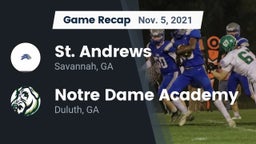 Recap: St. Andrews  vs.      Notre Dame Academy 2021