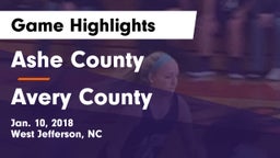 Ashe County  vs Avery County  Game Highlights - Jan. 10, 2018